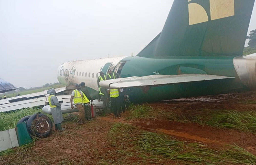 Photos of the Enugu Air Embraer 170LR crash