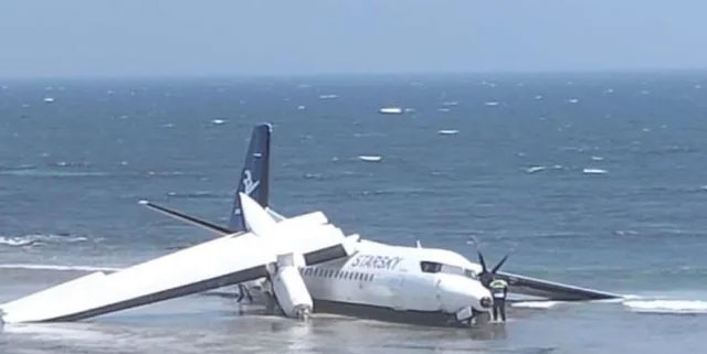 Photos du crash du Fokker 50 de Starsky Aviation