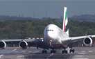 A380 hard landing in a storm