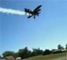 Midair collision between a biplane and a large-scale radio-controlled model