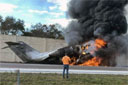 Emergency landing on Florida highway after double engine failure of Bombardier CL-600 Business Jet 