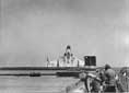 F7U Cutlass dramatically missed its landing on USS Hancock, in 1955