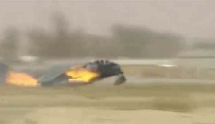 RAF Harrier crash landing