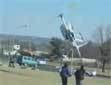 Disastrous landing : the Robinson R44 Astro helicopter crashed on a car