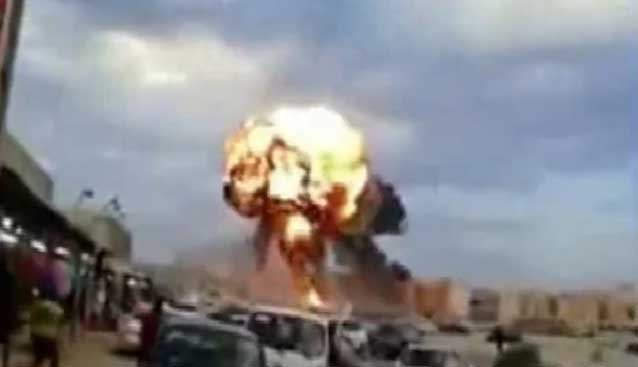 MiG-21 fighter jet crash in a residential area in Libya