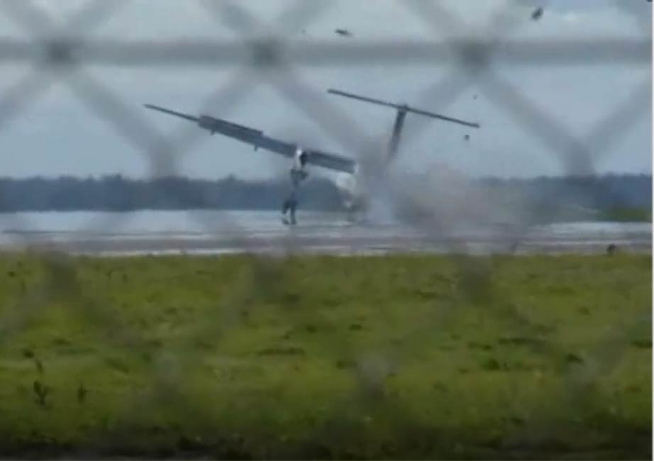 Dash 8 landing gear collapse on landing