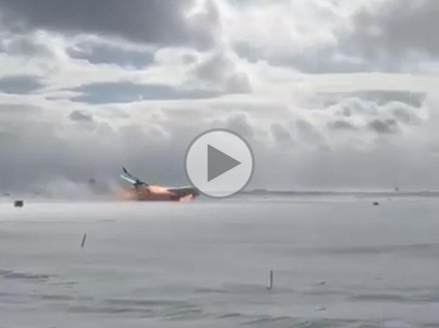 CRJ-900 flips on runway in Toronto crash landing