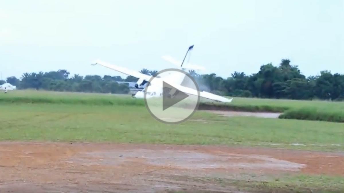 Runway covered with mud: the Let 410 landing ends badly