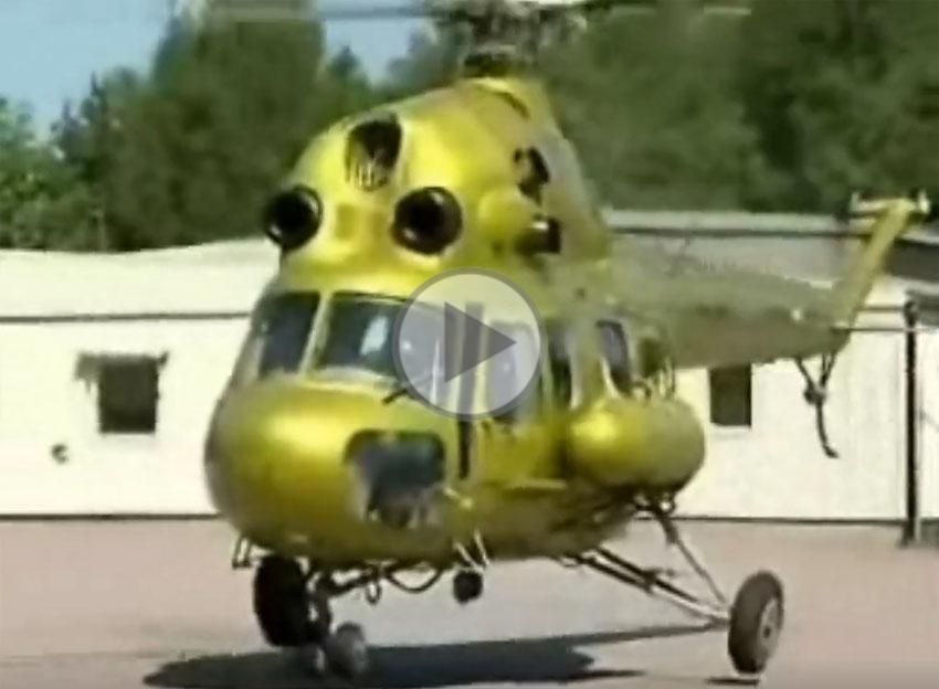 The MI-2 hits a tree after takeoff